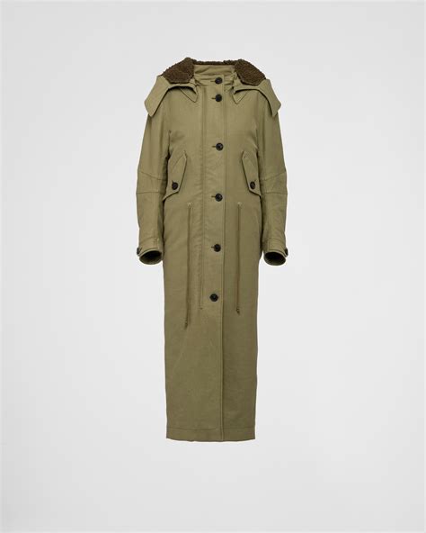 green prada coat|Military Green Satin Cotton Coat .